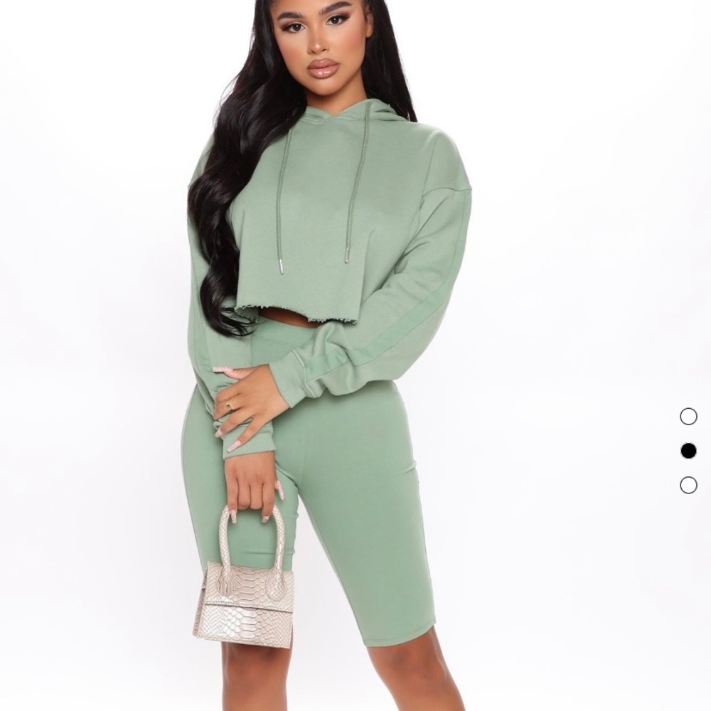 Crop Hoodie Set Sz M